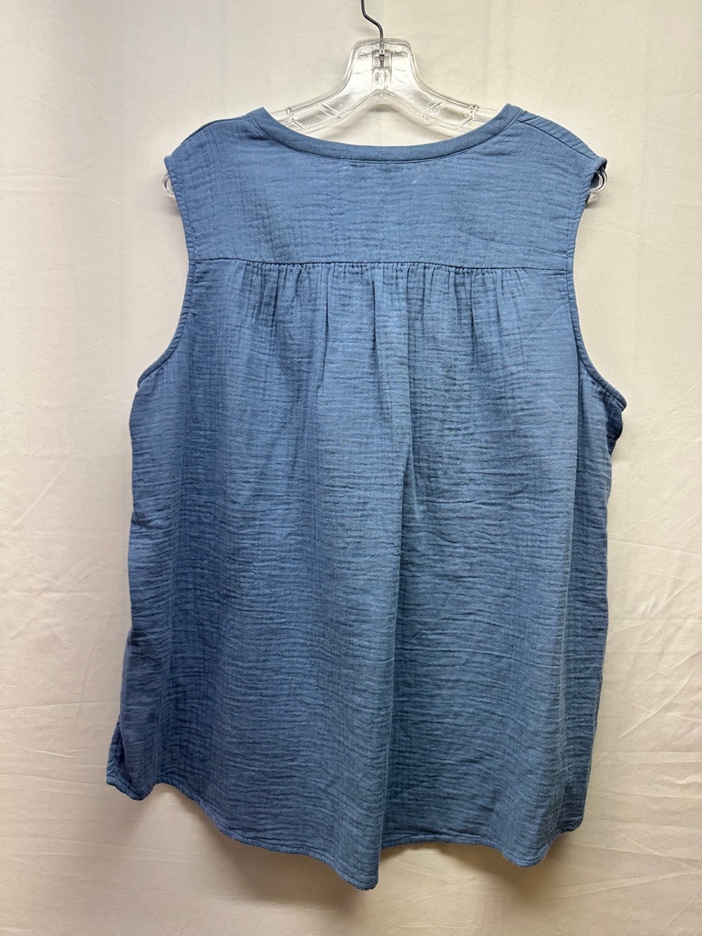 Caslon Blue 100% Gauze Cotton Top - Picture 3 of 9